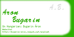 aron bugarin business card